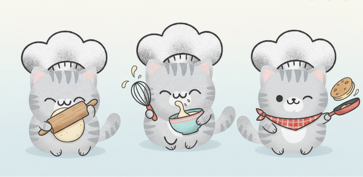 Multiple Cat Chefs Banner